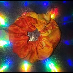 Orange tie-dye scrunchie